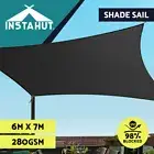Instahut Sun Shade Sail Cloth Shadecloth Outdoor Canopy Rectangle 280gsm 6x7m