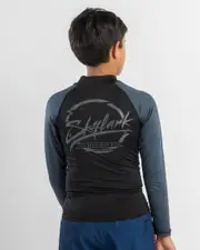 [Skylark] Skylark Boys' Revert Long Sleeve Rash Vest in Black Size 12 12 Black
