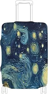 [Joisal] Oil Painting Starry Sky Suitcase Protector Cover Elastic Suitcase Identifiers, Luggage Accessories for Suitcases, Oil Painting Starry Sky, M 22-24 in