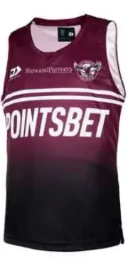 Manly Sea Eagles NRL Mens Maroon Training Singlet Sizes S-7XL