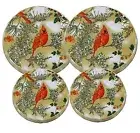 Set of 4, Round Stove TOP Burner Covers. (RED Cardinal) Red Cardinal