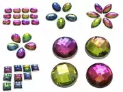 Craft Rainbow AB Flatback Acrylic Sewing Rhinestone Gems Sew on Beads Various