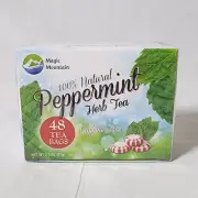 Magic Mountain Peppermint Herb Tea 48 Bags Caffeine Free 100% Natural