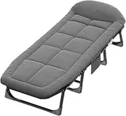 Nap Bed Extra Wide Camping Cot with Thick Mattress, 6-Level Adjustable Folding Cot, Comfortable Portable Folding Bed for Sleeping Updated Design