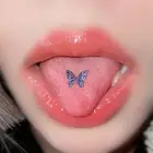 1PC 316L Titanium Steel Punk Hollow Butterfly Piercing Tongue Rings Body Jewelio