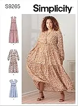 Simplicity S9265 Misses' & Women's Sewing Pattern Tiered Dress, Size XXS-XS-S-M-L-XXL
