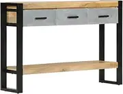 Generic Console Table 110x30x76 cm Solid Rough Wood Mango,351619