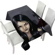 Hunger Pains the Undead Goth Vampire Girl Tablecloth