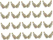 HONMEET 20pcs Wing Design Rhinestones Nail Gems Nail Stickers for Elegant DIY Shiny for Creative Manicure and Decoration