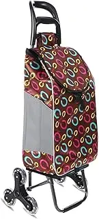 Lightweight, Trolleys Stair Climbing Shopping Cart with Wheels Trendy Folding Shopping Trolley Waterproof Cloth 39L Storage Bag