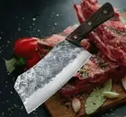 Handmade Cleaver Knife Forged Steel Full Tang Wood Handle Butcher Beef Slicing L