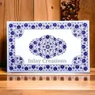 White Marble Inlay Dining Table Top, Handmade Table Top, Unique Tbale Top, Gift.