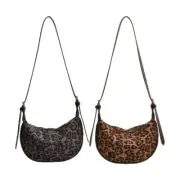 Womens Bag PU Leather Shoulder Bag Dumplings Bag Leopard Print Crossbody Bag