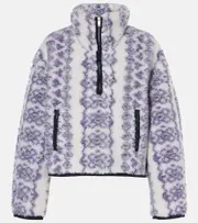 [Marant Etoile] Marant Etoile Marie printed teddy half-zip sweater AU 14 white