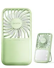 Handheld Mini Fan, 3 Speed Portable Lash Fan Makeup Mirror with LED Green