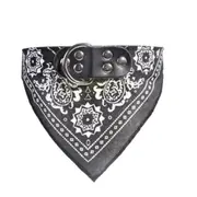 4PCS Adjustable Dog Bandana Leather Printed Soft Scarf Collar Neckerchief for Puppy Pet, Size:S(Black)
