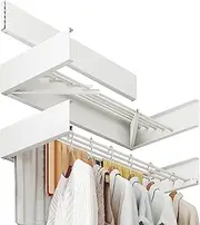 Clothes Drying Rack,Wall Mounted Drying Rack,Collapsible Drying Racks for Laundry,Clothes Hanger Rack Foldable,Retractable,Folding,Wall Hanging Rack (White, 31.5 Inch)