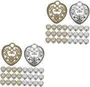 [COHEALI] Sets Diy Jewelry Charms Antique Heart Pendant Hollow Design for Necklace Bracelet Keychain Pcs