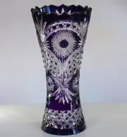 Large Decorative Vase EVENING 41 cm tall DARK PURPLE Cased Crystal RUSSIA New