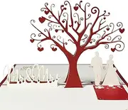 Magic Ants Pop Up Wedding Card, 3D Cards, Valentines Day Pop Up Card, Valentines Cards, Card for Wife, Valentine cards, Anniversary Card, Engagement Card, Romantic Congratulations Card (Rosy)