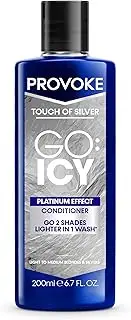 Provoke Touch of Silver Go Icy Conditioner 200ml, Icy Platinum Look in Just 1 Wash, Triple Toning Technology, Cool Down Warmer Brassy Tones for an Extra Light Colour, Enriched Keratin to Hydrate
