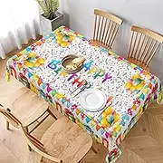 juniissl Birth Day Rectangle Tablecloth Washable 60x90 Inch Table Cover Decorative Table Cloth for Party Picnic Kitchen