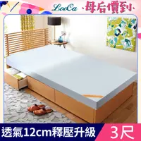 在飛比找PChome24h購物優惠-LooCa★釋壓12cm認證透氣排汗記憶床墊-單 (藍色)