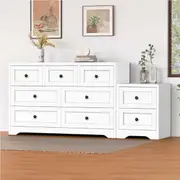 ALFORDSON 7 Chest of Drawers Bedside Table Hamptons Bedroom Storage White