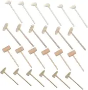 OFFIGAM 24Pcs Wooden Hammers Safe Smooth Mini Hammers for DIY Crafts for Seafood Parties Promotes Hand Eye Coordination Dexterity