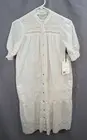 WVN White Eyelet Organic Cotton Button-Front Midi Dress Size XS Cottage NWT