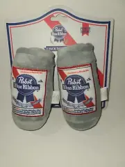 Pabst Blue Ribbon Beer Cans Soft Squeaky 2 Pack Dog Toys NWT NEW