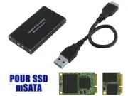 Housing Msata For USB3 - For SSD Mini Pcie Of Type Msata 52 Pine- USB 3.0