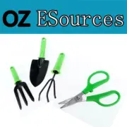 Gardening Tool Scissor Stainless Steel Garden Prune Fork Trowel & Rack Value Set