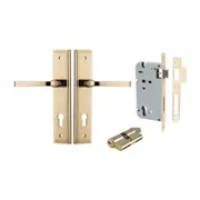 Iver Annecy Door Lever Handle on Stepped Backplate Entrance Kit Key/Key