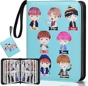 Korean Pop Albums, BT21 Photocard Binder Album, Bangtan Boys Trading PhotoCard Holder Book with 400 Cards Sleeves - idol Cartoon Photo Protect Album Gifts Boy & Girls - Lomo Card (Tiffany)