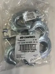 Campbell T9401524 5/16" Zinc Plated Grade 43 Clevis Slip Hooks (5 Pack)