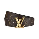 【LOUIS VUITTON 路易威登】LV M0422T PYRAMIDE字母LOGO印花MONOGRAM塗層帆布釦式皮帶(寬版/棕褐)