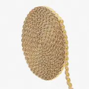 Golden Rhombus Gimp Trim - 16 Yards of 14mm Polyester Braid for DIY Sewing, Jewe
