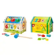 Shape Sorter Box Wooden Shape Sorting Cube for Boys Girls Kindergarten Kids