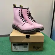 Dr Martens 1460 Womens Size 6 Pale Pink Patent Lamper Lace Up Combat Boots Shoes
