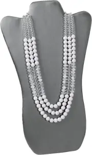 25 Necklace Easel Displays Gray Satin Padded Necklaces Showcase 8 3/4" x 14”