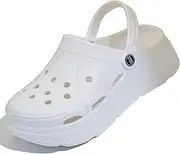 [GLMDKAI] Thick Sole Platform Clogs for Women, Ultra Lightweight Garden Shoes for Girls, Summer Sandals Slip Resilient Arch Support Comfy Waterproof Casual Slip-on Slides Outdoor Beach Slippers Closed Toe Mules