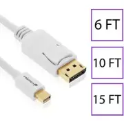6 10 15 FT Gold 30AWG Mini DisplayPort to Display Port DP Cable Cord Adapter