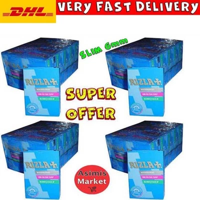 Rizla Slim 6 mm Rolling Filters Tips 4 x Full Box 40 Packs x 150=6000 Filters