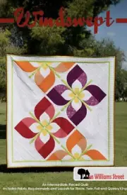 Northcott Fabrics Windswept Floral Quilt Kit Pattern Orange Red Purple Green