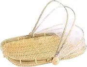 Picnic Baskets,Rectangular Sun-Dried Picnic Insect-Proof Hand-Woven Basket for Bread and Vegetables