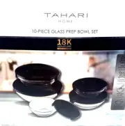 TAHARI Glass Nesting Prep Bowl Set Stackable 10-Pc Kitchen Cooking Baking