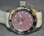 Invicta Men's Pro Diver Pink Dial White Rubber Watch 22814
