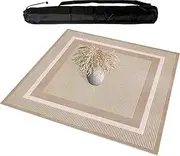 Square Mahjong Mat with Rubber Backing, Anti Slip and Wear-Resistant Mahjong Paigow Table Mat, Table Mat for Mahjong, Paigow, Poker, Card and Board Games,Brown