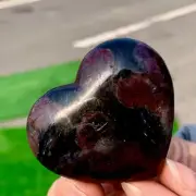 69G Natural Fireworks Red Garnet sphere Quartz Crystal heart-shaped healing